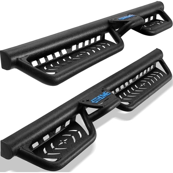 YHH Running Boards Compatible with 2018-2026 Jeep Wrangler JL 4 Doors, Two-Stair Side Steps Truck Nerf Bars, Carbon Steel