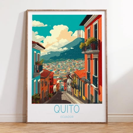 Quito Ecuador Scenic Capital City Print, Unframed Paper Print Size 8x12