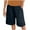 Navy, variant on BXINGOHAI Linen Beach Vacation Shorts for Women Dressy Casual Summer Outfits High Waisted Lounge Comfy Wide Leg Loose Khaki,L
