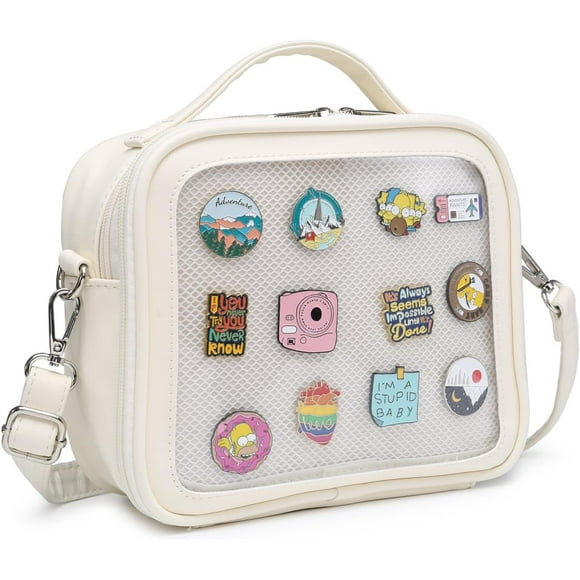 TRAHOO-Leather Ita Backpack Crossbody Bag Messenger Purse JK Uniform Shoulder Bags for Anime Pins Display