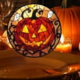 thumbnail image 5 of Stained Glass Window Hanging - Halloween Decoration Pumpkin Suncatcher for Door, 5 of 6