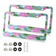thumbnail image 2 of 2-Pack Aluminum License Plate Frame with 2 Holes for GM License Plate Cover with Free Screws Lily Pulitzer Floral Pattern, 2 of 8