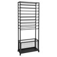 thumbnail image 4 of Black 20-Tier Gold Metal Ribbon Holder Organizer Rack, Double-Sided Ribbon Storage Rack with 4 Lockable Wheels,for Craft Room, Floral Supplies, 67x32x170cm, 4 of 21