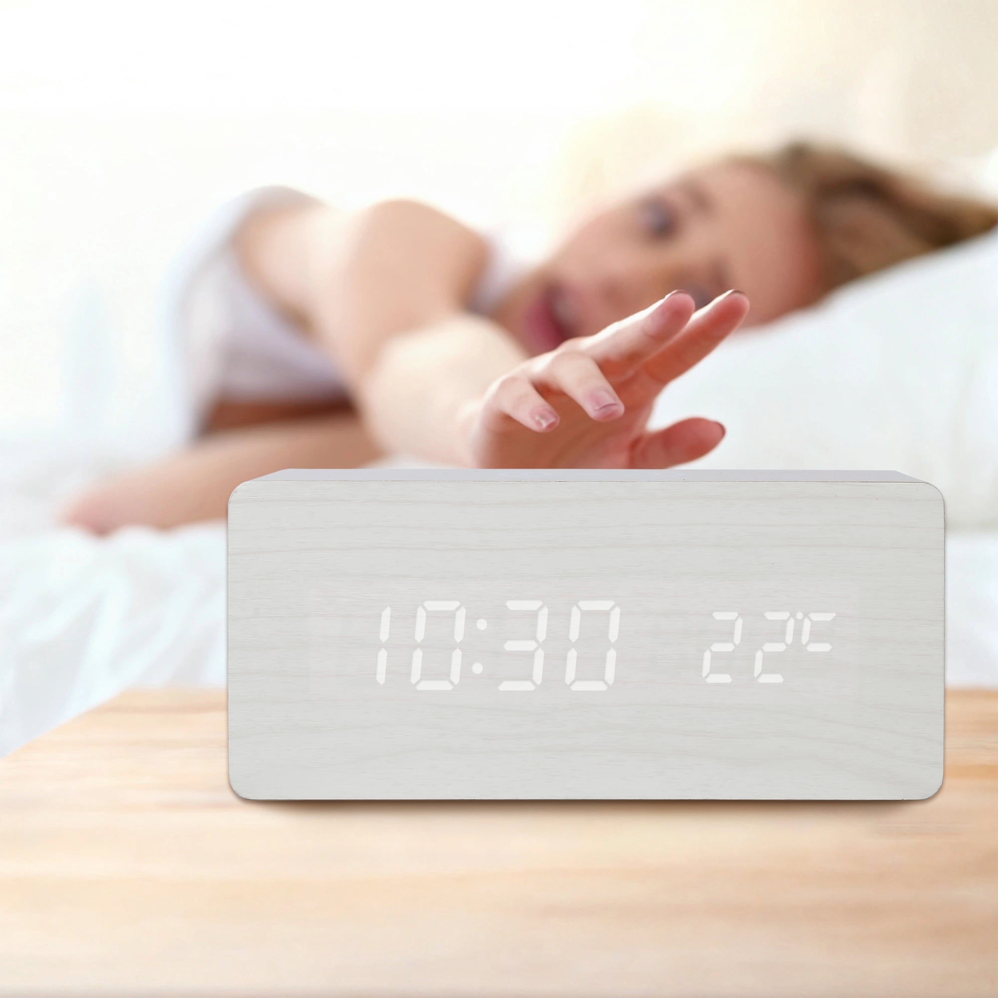 Unique Bargains Voice Activation Alarm Clock Black 6.7"L x 3.1"W x 2.8"H