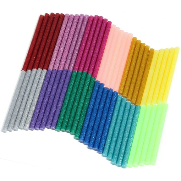 Naler 12 Colors Hot Glue Gun Sticks | 60 Pcs Hot Melt Adhesive Mini Glitter Glue Gun Sticks for DIY Art Craft Repair