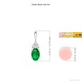 thumbnail image 3 of ANGARA Natural Oval Emerald Solitaire Pendant with Trio Diamond in 925 Sterling Silver for Women (Size-6x4mm) | May Birthstone, Anniversary, Jewelry Gift for Women | Natural Emerald Necklace, 3 of 7