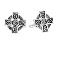 thumbnail image 1 of Gemelos vintage chapados en plata con forma de cruz celta de cobre, 1 of 3