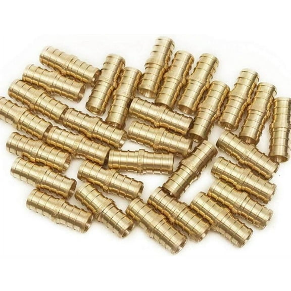 VENTRAL PEX Fittings, 50 3/4 Inch PEX Barbed Straight Coupling Connector Fitting Crimp Brass for PEX Pipe Tubing, No Lead