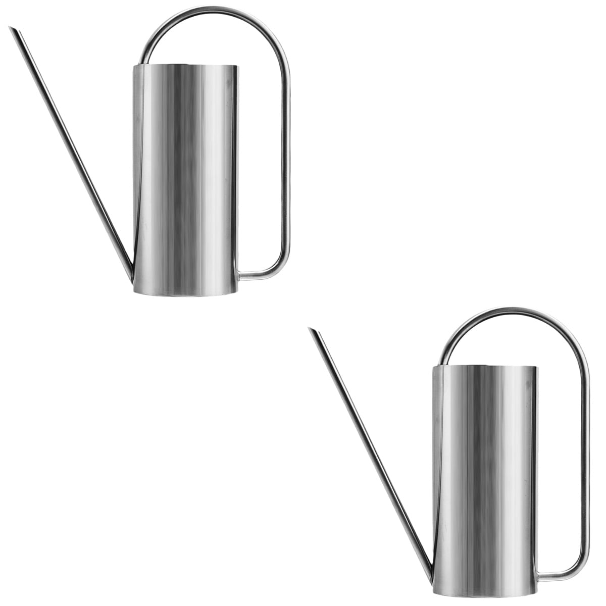 OUNONA 2pcs Stainless Steel Long Spout Bonsai Watering Pot  Metal Watering Can Gardening Tool