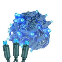 Novelty Lights Blue 100 LED Christmas Mini Light Set (Green Wire, 50 Feet)