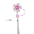 thumbnail image 2 of Unique Bargains 4 Pcs Flower Straw Cover Cap for Office Light Purple Silicone, 2 of 5