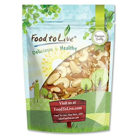Brazilian Walnut - Food To Live ® Mixed Raw Nuts (Cashews, Brazil Nuts, Walnuts, Almonds) (2 Pounds)