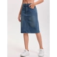 thumbnail image 2 of DARING DIVA Women's Durable Denim Skirt A-Line Midi Jean Skirts Small Vintage Blue, 2 of 7