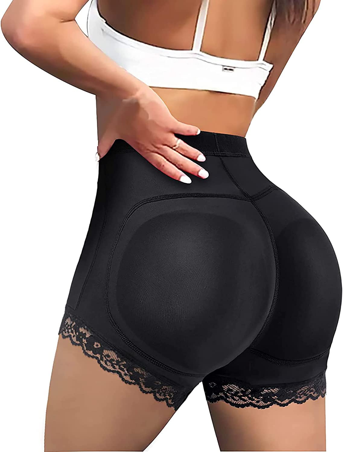 Bafully Women Butt Lifter Shapewear Padded Lace Panties Seamless Hip Enhancer Body Shaper Tummy Control Boyshort Underwear 