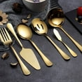 thumbnail image 7 of 6-Piece Serving Flatware Silverware Set, Serving Utensil Set,Include Cake Server, Slotted Serving Spoon Gold, 7 of 7