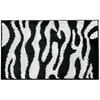 InterDesign Microfiber Zebra Bathroom Shower Accent Rug, 34" x 21"