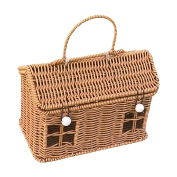 Cesta para envolver regalos, cesta de ratán tejida, organizador de estanterías de arte portátil decorativo, caja de maleta para decoración de