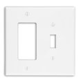 thumbnail image 1 of White 2 Gang Thermoplastic Nylon Rocker & Toggle Wall Plate, 1 of 1