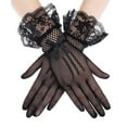thumbnail image 2 of Winter Gloves Men and Women Winter Clothes for Women Sunscreen Black Sexy Lace Gloves Dance Party Bow Fishing Net Lace Gloves, 2 of 5