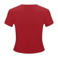 thumbnail image 5 of Women's Cotton Crop Tops Short Sleeve Crewneck Basic Tee Tight Fit Y2K Baby Tee Cute Casual Summer Going Out Tops, 5 of 5