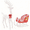 White Red, variant on MCQ 4ft Lighted Reindeer with Sleigh, 180 LED Outdoor Christmas Yard Decoration for Holiday, Red Gold