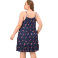 thumbnail image 4 of GRACE & GRANDEUR Robe de Nuit Pyjama pour Femme Grande Taille, Fruit, Bleu Marine 1X, 4 of 6