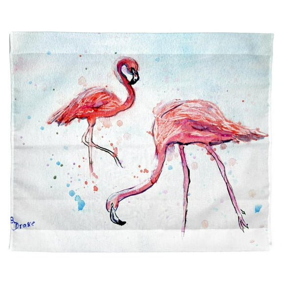 Betsy Drake Interiors Funky Flamingos Outdoor Wall Hanging 24x30