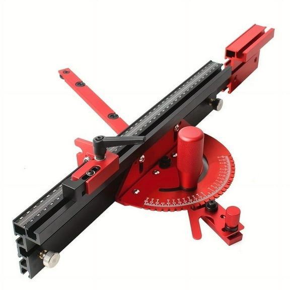 1Set Precision Miter Gauge for Table Saw Telescoping Aluminum Miter Fence Repetitive Cut Flip ,High Precision