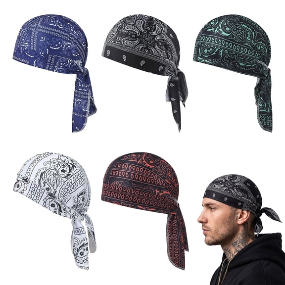 Forfamy Bandanas for Men Women Lightweight Stretch Head Scarf for Women Men Cycling Cap Headscarf Cap Set for Outdoor Cycling, Running, Sports, Helmet Liners