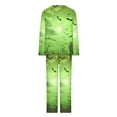 thumbnail image 5 of QIUOMBBP 2 Piece Outfits for Women Halloween Printed Long Sleeve Shirt and Pajama Pants Lounge Sets Fall Winetr Clothes, Green, S, 5 of 7
