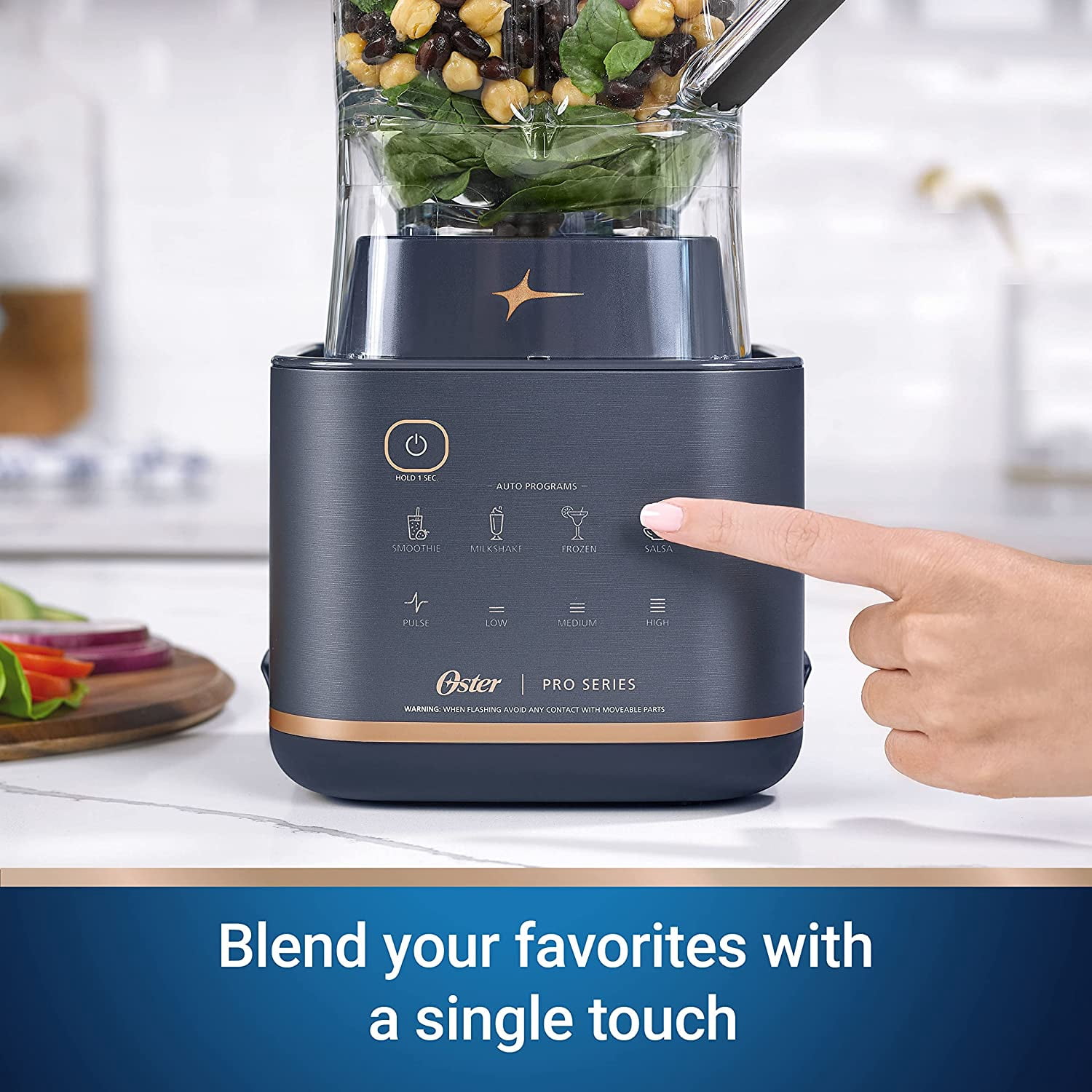 Open Box Oster Pro Series 2-in-1 Kitchen System with XL 9-Cup Tritan Jar, Food Processor and Tamper Tool, Dark Blue