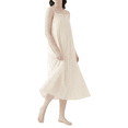 thumbnail image 4 of Women 100% Cotton Long Slips Full Slips For Under Dress Lace Chemise Camisoles Slip Dress Petticoat, 4 of 6