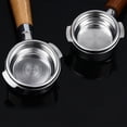 thumbnail image 3 of Stainless Steel 58mm Double 58mm Double Spouts Portafilter Solid Wood Handle Coffee Maker Component for Coffee Machines Stainless Steel Filter Basket Wood Handle Double Spouts, 3 of 8