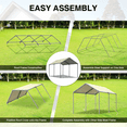 thumbnail image 6 of Grezjxc 10x20 ft Metal Carport Car Canopy Portable Car Tent Garage, Beige, 6 of 8
