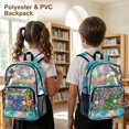 thumbnail image 4 of ZIATUBLES Clear Backpack Heavy Duty 17 Inch, Fabric & PVC Transparent Bag with Front & Side Pockets, See Through Backpack for School Work Security Travel, 4 of 7