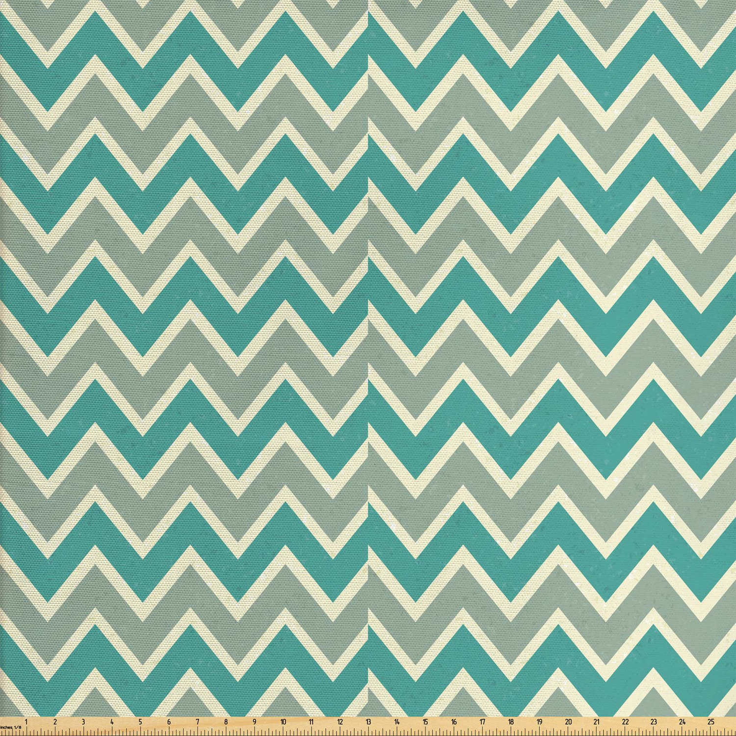 Grey Chevron Fabric by the Yard, Retro Abstract Fashion Zigzags