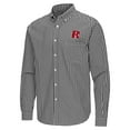 thumbnail image 2 of Men's Antigua Black Rutgers Scarlet Knights Ellis Woven Tri-Blend Long Sleeve Button-Down Shirt, 2 of 3