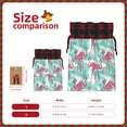 thumbnail image 3 of Rocae Flamingo Print Christmas Drawstring Linen Gift Bag with Drawstrings Treat Bag Goody Present Bags for Christmas Party Favor, 3 of 8