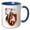Blue/White, variant on 3drose, Ellen Clapsaddle – Girl with Parrot, 11oz Two-tone Green Mug
