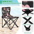 thumbnail image 4 of 600D Oxford Camping Chair Portable Foldable Chair Supports 220 lbs for Picnic, Fishing, Backpacking Cute Pastel Ghost Pattern, 4 of 8