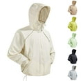 thumbnail image 3 of Veste Légère pour Hommes à Capuche de Protection Solaire à Fermeture Éclair Complète avec Cordon, Manches Longues, Manteau d'Été pour la Pêche, la Randonnée, la Course Athlétique, Jaune, 3 of 6