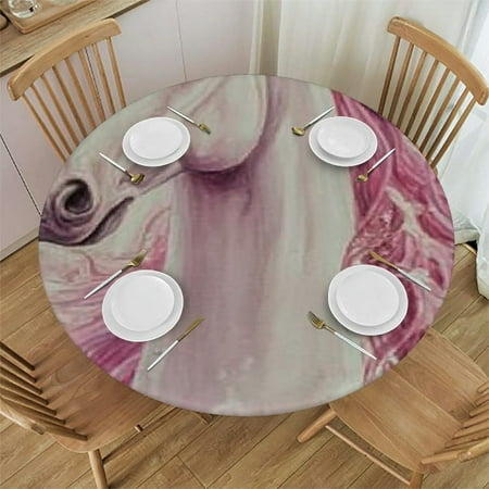 

Patifu Flowers Round Tablecloth 100% Polyester Stain-Resistant for Indoor Outdoor Dining Kitchen Farmhouse Picnic Camping Parties Multiple Sizes 31 -35