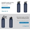 thumbnail image 5 of 24oz Insulated Water Bottle with Straw Lid, Stainless Steel Metal Water Bottle with Straw & Wide Mouth Lid, Double Wall Vacuum Water Bottle for Hiking Camping, Black 1 Pack, 5 of 7