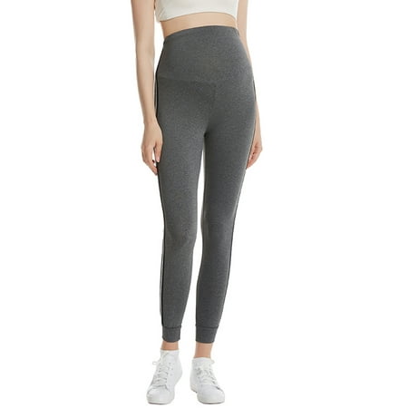 

Eleluny Women Maternity High Waist Skinny Pants Pregnant Casual Yoga Trousers Dark Gray XL
