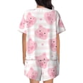 thumbnail image 6 of Daiia Cartoon Pig Pattern Womens Pajama Sets Short Sleeve Pajamas for Women Sets Soft Lounge Sets Casual Round Neck Sleepwear PJS-Large, 6 of 7