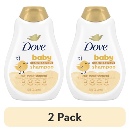 (2 pack) Baby Dove Textured Hair Care Baby Shampoo for Baby's Curly Hair Curl Nourishment Tear-Free and Hydrating ,13 fl oz
