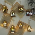thumbnail image 3 of Bluelans Christmas Snowman Santa LED Light Wood House Hanging Wedding Party Tree Decor, 3 of 7