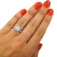 thumbnail image 3 of HeartsAndYou 5ct Princess Cut Moissanite Royal Halo Engagement Ring for Women 18k White Gold over Silver, 3 of 9