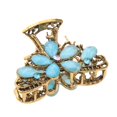 thumbnail image 2 of Retro oro cristal antideslizante flor agarre garra pinza pelo Metal Clip sombreros para Azul Colcomx Pinzas de garra de cabello para mujeres, 2 of 8
