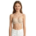 thumbnail image 3 of Shadoumai Girls Strapless Bra for Bandeau Bras with Clear Straps 10-12 12-14 14-16 Wireless Girl Training Bra Size 32-36, 3 of 8